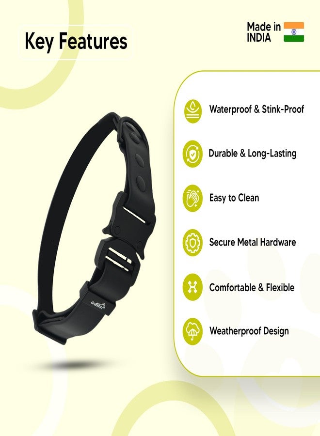 ADIL'S Adil’S Biothane Dog Collar 1-Inch Width, Waterproof & Heavy-Duty with Quick Release Buckle, Adjustable Collar with D-Ring for Leashes for Small, Medium & Large Dogs Black, (20''-24'') - Image 4